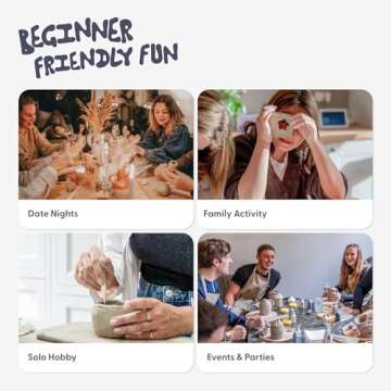 Sculpd Pottery Starter Kit - Complete Air Dry Clay Beginner Set for 2 Adults: Includes Sculpting Tools, Matte Varnish, Paint Brushes, Guide, Video Tutorials & More - Date Night Gift, Arts Crafts Hobby