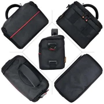 FOSOTO Compact Camera Shoulder Bag Case with Waterproof Rain Cover Compatible for Canon EOS M50 PowerShot SX420 SX430 SX70 SX50 SX30IS Sony a6400 RX10 DSC-H300 Nikon Coolpix P900