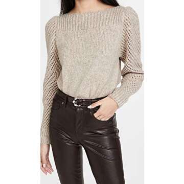 LOVESHACKFANCY Women's Rosie Pullover - Elegant Oatmeal Knitwear