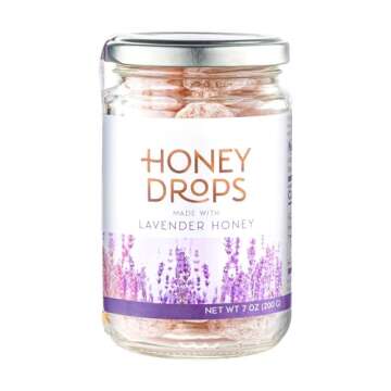 Gourmanity Honey Drops Made with Lavender Honey, Fruity and Floral Touch Carefully Crafted from Natural Honey, Gift your Family Artisan European Candy, Made in Provence, France, 7oz (Pack of 2)