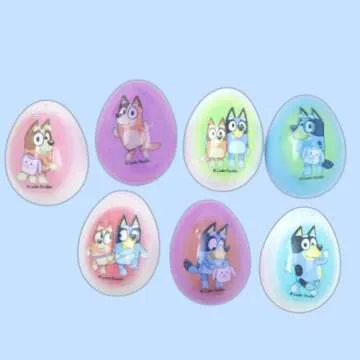 Galerie Bluey Themed Plastic Easter Eggs, Red Hard Candy Pouches Inside, Great for Egg Hunts, 2.47 Ounces