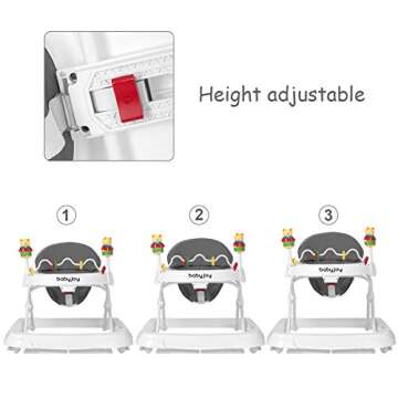 BABY JOY Baby Walker, Foldable Activity Walker Helper with Adjustable Height, Baby Activity Walker w...