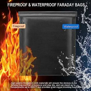 Large Faraday Bags- 5 Pack Faraday Cages for Laptops & Tablets & Phones & Car Keys, Faraday Key Fob Protector, Fireproof & Waterproof RFID Faraday Pouch Key Fob Signal Blocker Anti-theft Faraday Bag