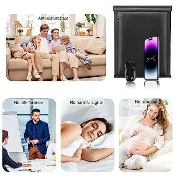 Large Faraday Bags- 5 Pack Faraday Cages for Laptops & Tablets & Phones & Car Keys, Faraday Key Fob Protector, Fireproof & Waterproof RFID Faraday Pouch Key Fob Signal Blocker Anti-theft Faraday Bag