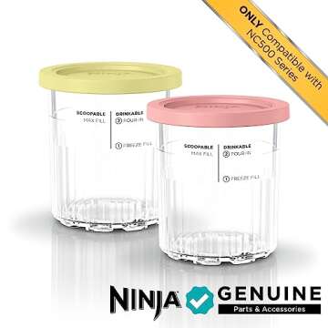 Ninja Creami Deluxe Pints 2 Pack, Compatible with NC500 Series Creami Deluxe Ice Cream Makers, Genui...