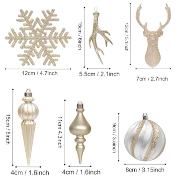 KI Store Christmas Tree Decoration Set 69pcs Shatterproof Ornaments