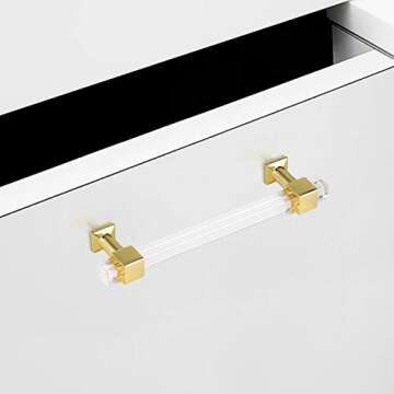 Mengico Modern Gold Drawer Pulls - 6 Pack Cabinet Handles