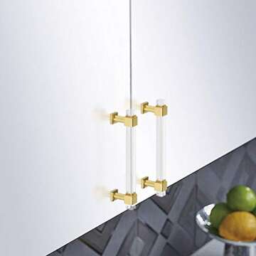 Mengico Modern Gold Drawer Pulls - 6 Pack Cabinet Handles