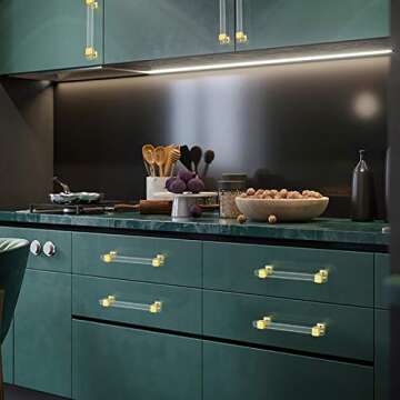 Mengico Modern Gold Drawer Pulls - 6 Pack Cabinet Handles