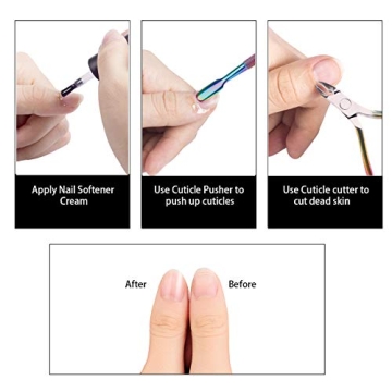 ECBASKET Cuticle Trimmer Pusher Sharp Stainless Steel Nail Care