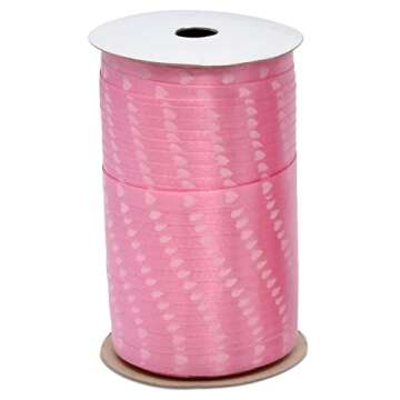 Gift Boutique 450 Yards Valentine Ribbons Heart Curling Ribbon 3 Rolls 150 Yard Per Roll; Pink Red White Hearts Valentine's Day Holiday Party Crafts Supplies Decor for Valentines Balloon