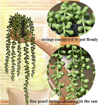 Tengda Fake Potted Succulents - 2Pcs Artificial Plants