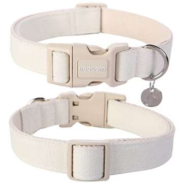 DOGWONG Cotton Hemp Adjustable Dog Collar for Pets