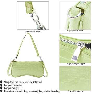Scioltoo Clutch Shoulder Tote Handbag for Women Casual Fashion Small Crossbody Purses with Long Shoulder Strap (Light Green)