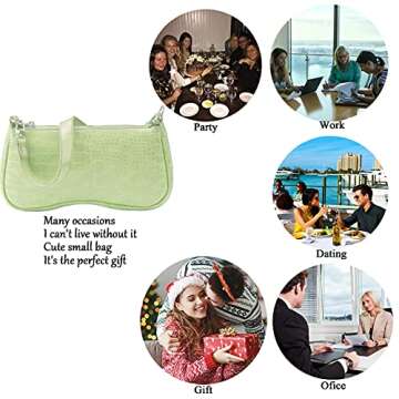Scioltoo Clutch Shoulder Tote Handbag for Women Casual Fashion Small Crossbody Purses with Long Shoulder Strap (Light Green)