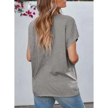 EVALESS Short Sleeve Women's Summer Tops with Lace Design