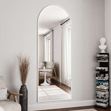 OGCAU Full Length Mirror, Floor Mirror Full Length, 65"x22" Arched-Top Mirror Hanging or Leaning, St...