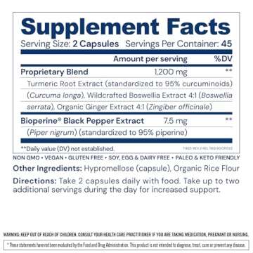 BodyHealth Inflam Relief, Joint Supplement, Relief for Back, Knees, Hands, with Turmeric, Boswellia, Ginger, All Natural, Non-GMO, Gluten Free (90 Capsules)