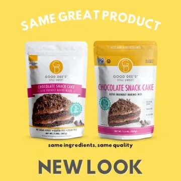 Good Dees Low Carb Baking Mix, Cake Baking Mix, Keto Baking Mix, No Sugar Added, Gluten Free, Grain-Free, Soy-Free, Diabetic, Atkins & WW Friendly (2g Net Carbs, 12 Serving) (Chocolate Cake)