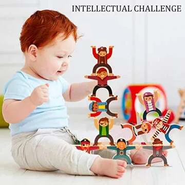 Lierpit Pirate Wooden Stacking Toys Balance Block Set Children Troupe 3D Toys