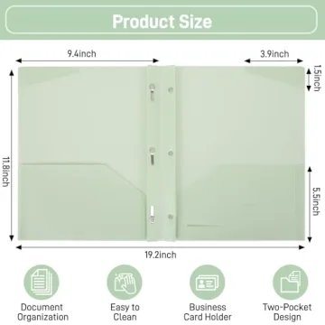 EOOUT 8 Pack Plastic Folders with Pockets in Pastel Colors
