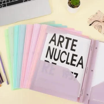 EOOUT 8 Pack Plastic Folders with Pockets in Pastel Colors