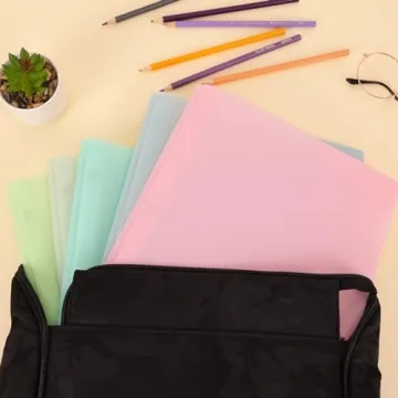 EOOUT 8 Pack Plastic Folders with Pockets in Pastel Colors