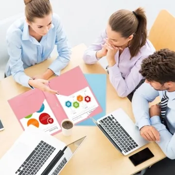 EOOUT 8 Pack Plastic Folders with Pockets in Pastel Colors