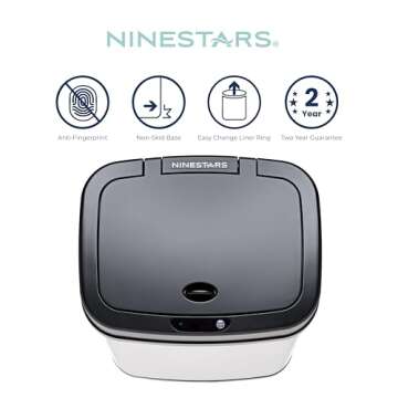 Ninestars Touchless Infrared Motion Sensor Trash Can