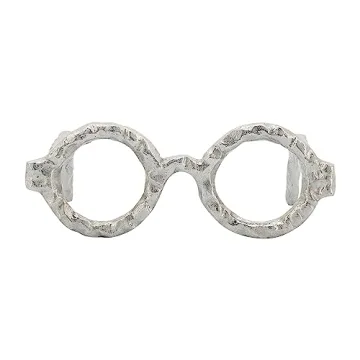 Stylish Abstract Round Glasses Aluminum Sculpture Decoration