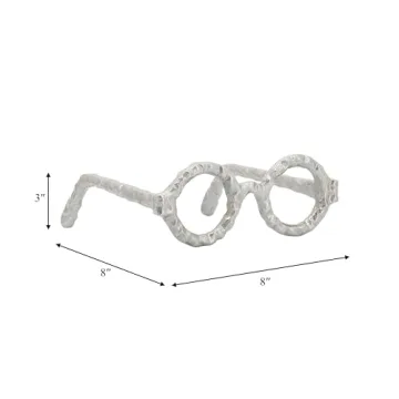 Stylish Abstract Round Glasses Aluminum Sculpture Decoration