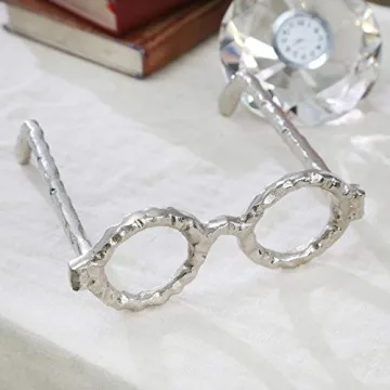 Stylish Abstract Round Glasses Aluminum Sculpture Decoration