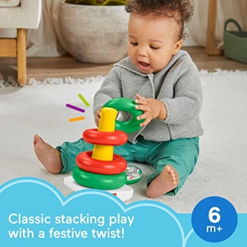 Fisher-Price Holiday Rock-a-Stack for Infants 6+ Months
