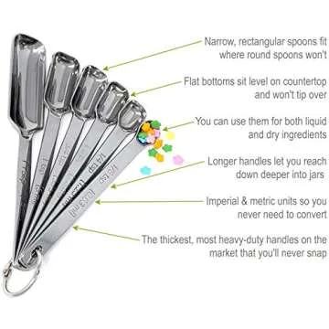 Premium Measuring Cups and Spoons Set by Chopnotch - Complete Set of Stainless Steel Measuring Cups and Stainless Steel Measuring Spoons