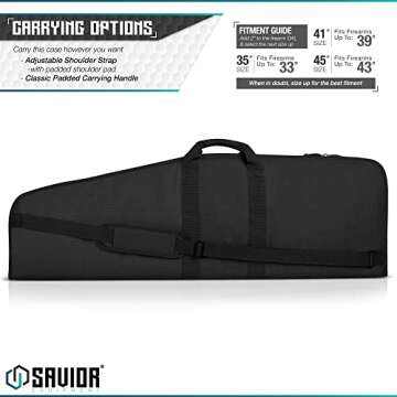 Savior Equipment The Patriot 35" Tactical Single Long Gun Bag Soft Case w/Padded Handle Carrier, 41 Inch SW Gray
