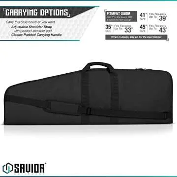 Savior Equipment The Patriot 35" Tactical Single Long Gun Bag Soft Case w/Padded Handle Carrier, 41 Inch SW Gray