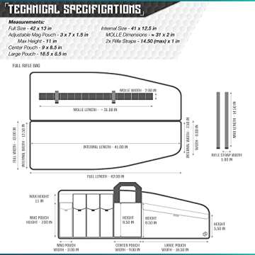 Savior Equipment The Patriot 35" Tactical Single Long Gun Bag Soft Case w/Padded Handle Carrier, 41 Inch SW Gray