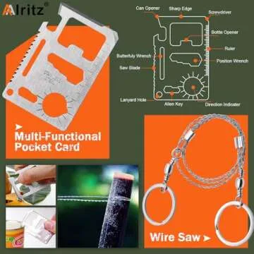 Alritz Emergency Survival Kit for Outdoor Adventures 12-in-1