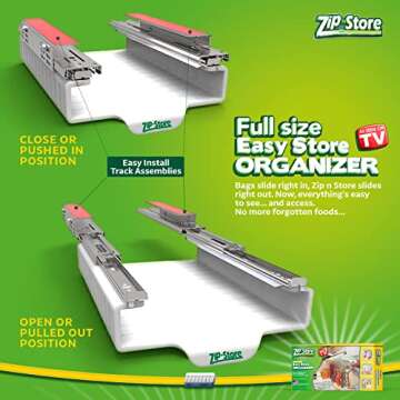 Zip n Store - Your Refrigerator Organizer Bins - Ziploc Bags Easy Fridge Organizer - Organizes 20 Ba...