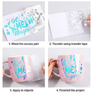 Vibrant Opal White Adhesive Vinyl for DIY Projects