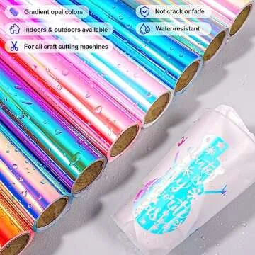 Vibrant Opal White Adhesive Vinyl for DIY Projects