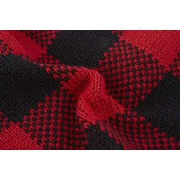 A&L Red Dog Sweater British Plaid Knitted Xmas Holiday Festive Turtleneck Pet Sweater for Puppy Small Dogs, X-Small (XS) Size 8" Back Length