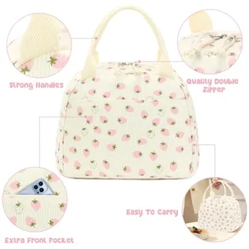 Cute Bluboon Insulated Lunch Bag for Work & Travel