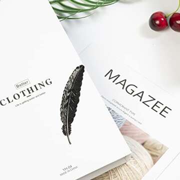 Meeall 10pcs Different Color Vintage Feather Metal Bookmarks, Ideal Gift for Women Kids Readers