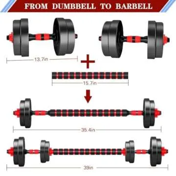 BCBIG Adjustable Dumbbells Set for Home Gym 20lb