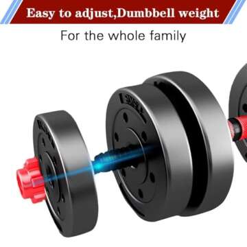 BCBIG Adjustable-Dumbbells-Sets,Free Weights-20lb(10lb*2) Dumbbells Set of 2 Convertible To Barbell A Pair of Lightweight for Home Gym,Women and Men Equipment