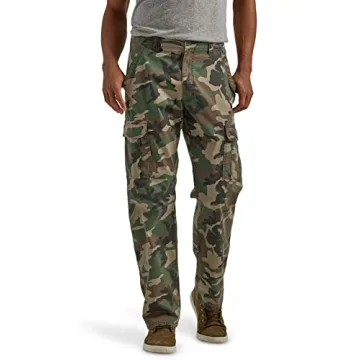 Wrangler Authentics Men's Camo Cargo Pants - Relaxed Fit & Stretch
