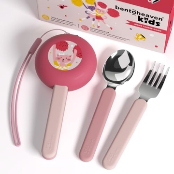 Bentoheaven Kids Travel Utensils Set - Safe & Colorful Cutlery for Children