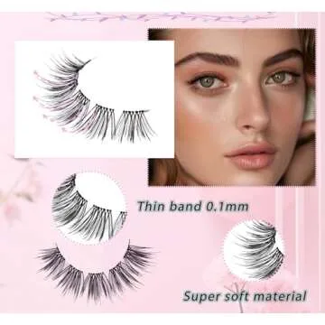 Eyelashes Natural Look 10 Pairs Wispies Eyelashes 3D Fake Lashes Small Face Eyelashes 100% Handmade Lashes Soft Reusable Eye Lash Transparent Band Eyelash 1 Pack by EMEDA