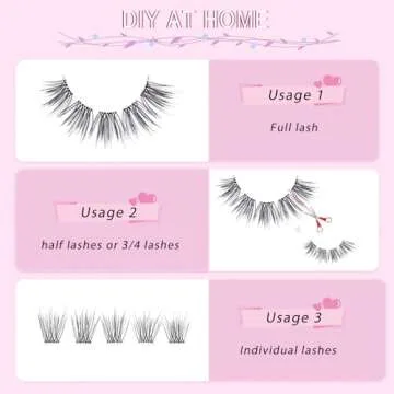 Eyelashes Natural Look 10 Pairs Wispies Eyelashes 3D Fake Lashes Small Face Eyelashes 100% Handmade Lashes Soft Reusable Eye Lash Transparent Band Eyelash 1 Pack by EMEDA